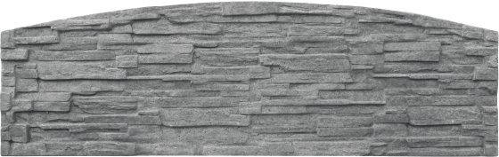 Betonová deska rádiusová - štípaný kámen - šedá