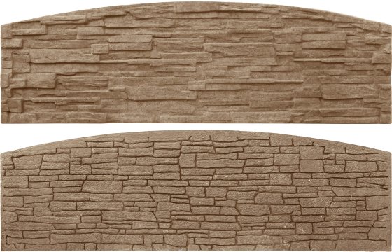 Betonová deska rádiusová oboustranná - štípaný kámen - pískovec