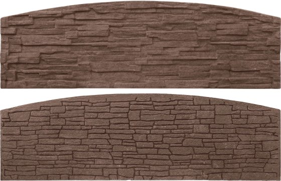 Betonová deska rádiusová oboustranná - štípaný kámen - hnědá