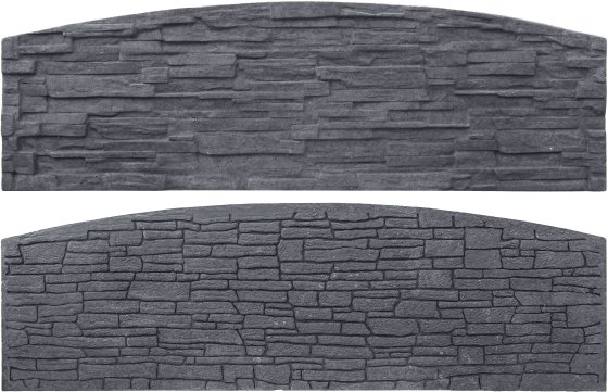 Betonová deska rádiusová oboustranná - štípaný kámen - grafit