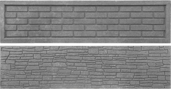 Betonová deska rovná oboustranná - cihla ostrá - šedá
