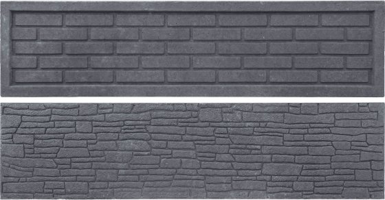 Betonová deska rovná oboustranná - cihla ostrá - grafit