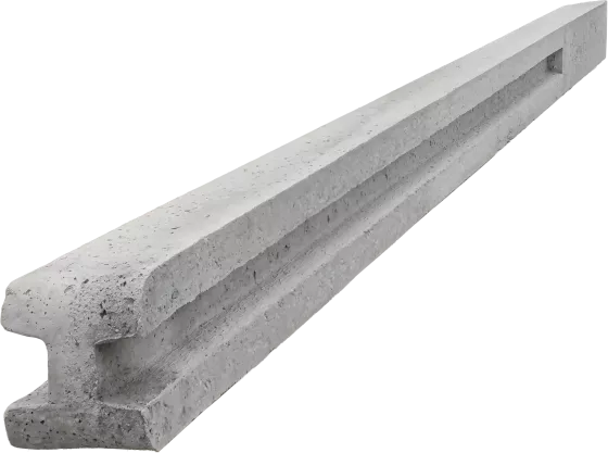 Concrete slotted post for 1,0 m fence (150 cm) - smooth - gray