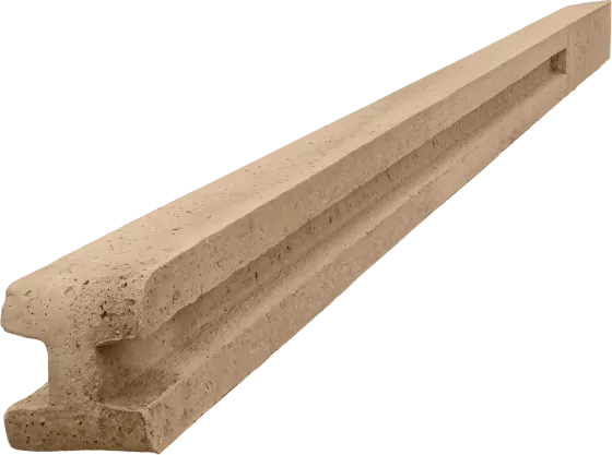 Concrete slotted post for 1,0 m fence (150 cm) - smooth - sand