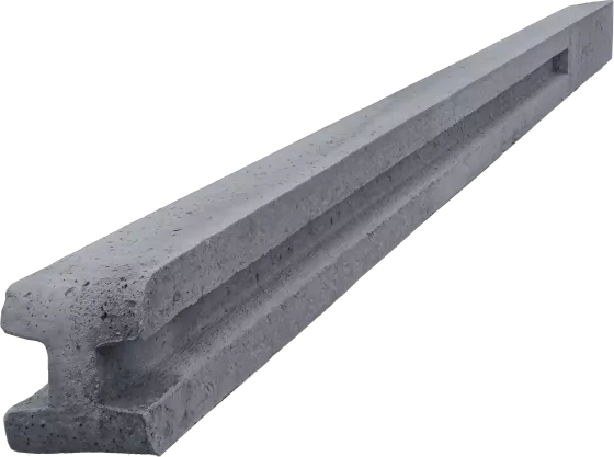 Concrete slotted post for 1,0 m fence (150 cm) - smooth - graphite