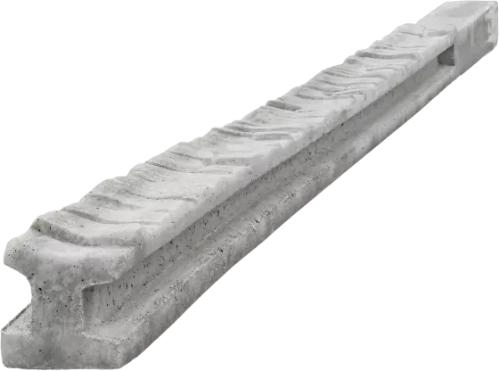 Concrete slotted post for 1,0 m fence (150 cm) - patterned - gray