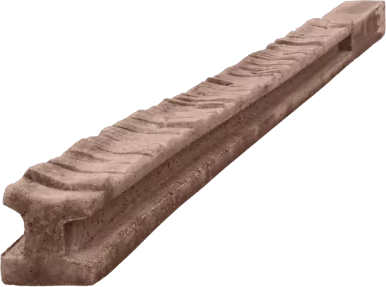 Concrete slotted post for 1,0 m fence (150 cm) - patterned - brown