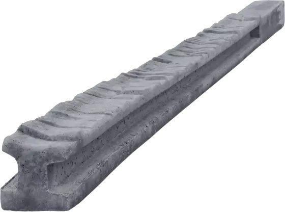 Concrete slotted post for 1,0 m fence (150 cm) - patterned - graphite