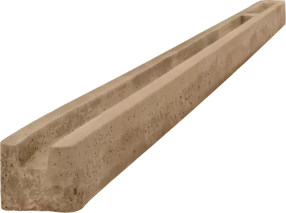 Concrete end post for 1.0 m fence (150 cm) - smooth - sand