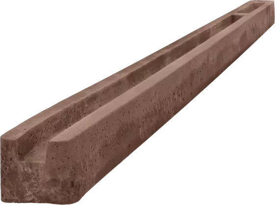 Concrete end post for 1.0 m fence (150 cm) - smooth - brown