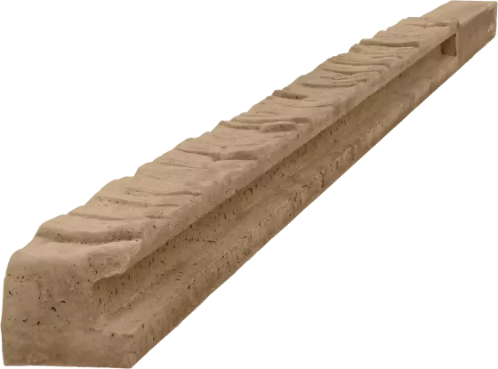 Concrete end post for 1,0 m fence (150 cm) - patterned - sand