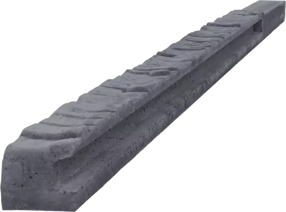 Concrete end post for 1,0 m fence (150 cm) - patterned - graphite