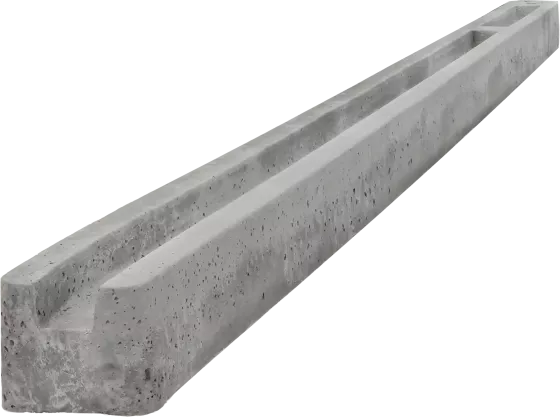 Concrete end post for 1,75 m fence (245 cm) - smooth - gray