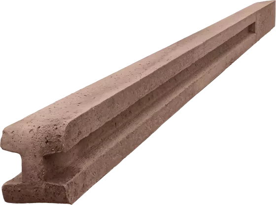 Concrete slotted post for 2,0 m fence (280 cm) - smooth - brown