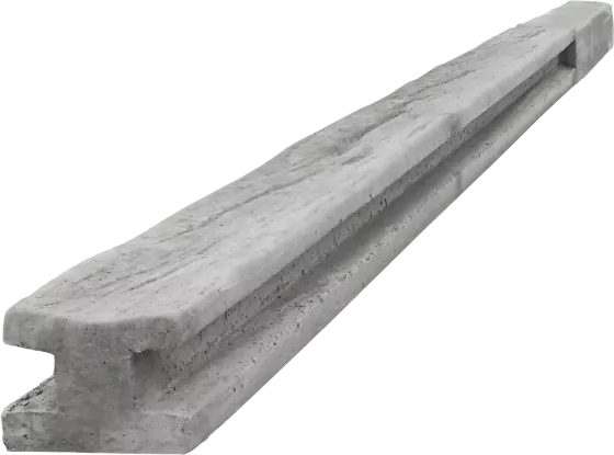 Betonový sloupek průběžný na 2,0 m plot (275 cm) - dřevo - šedá
