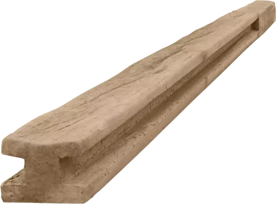 Betonový sloupek průběžný na 2,0 m plot (275 cm) - dřevo - pískovec