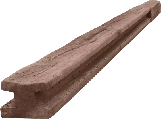 Betonový sloupek průběžný na 2,0 m plot (275 cm) - dřevo - hnědá