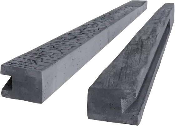 Betonový sloupek koncový na 2,0 m plot (275 cm) vzorovaný oboustranný - dřevo - grafit