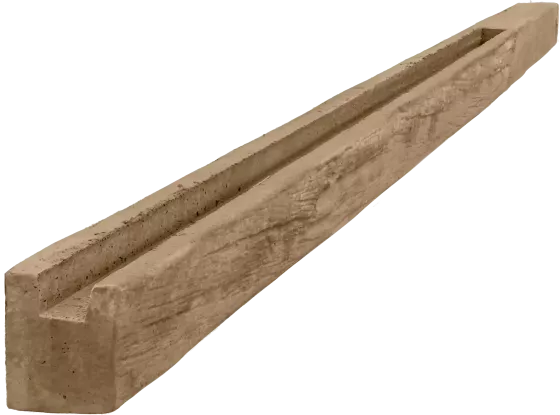 Betonový sloupek koncový na 2,0 m plot (275 cm) vzorovaný - dřevo - pískovec