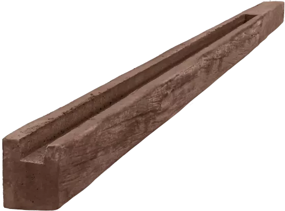 Betonový sloupek koncový na 2,0 m plot (275 cm) vzorovaný - dřevo - hnědá