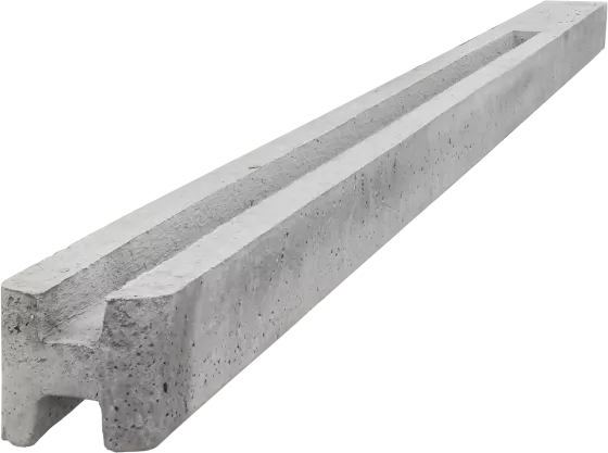 Concrete slotted post for 2,5 m fence (340 cm) - smooth