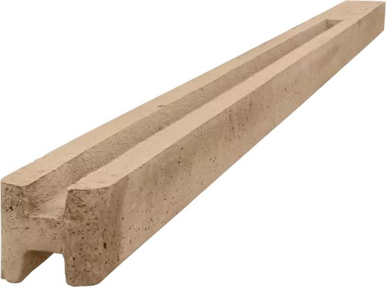 Durchgehender Betonpfosten für 2,5 m Zaun (340 cm) glatt - sand