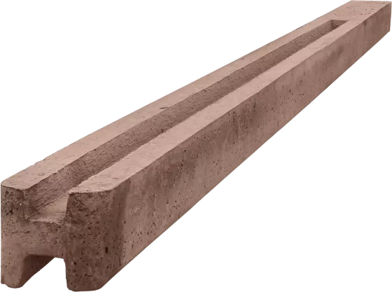 Betonový sloupek průběžný na 2,5 m plot (340 cm) hladký - hnědá
