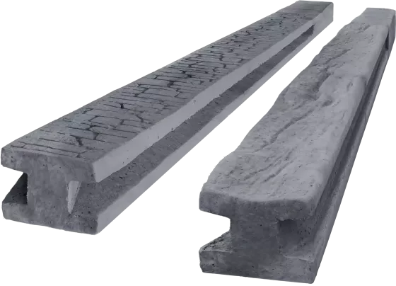 Betonový sloupek průběžný na 2,0 m plot (275 cm) vzorovaný oboustranný - dřevo - grafit