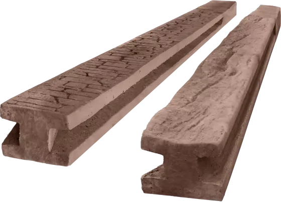 Betonový sloupek průběžný na 2,0 m plot (275 cm) vzorovaný oboustranný - dřevo - hnědá