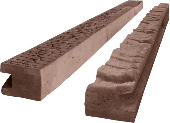 Betonový sloupek koncový na 1,0 m plot (150 cm) vzorovaný oboustranný - hnědá