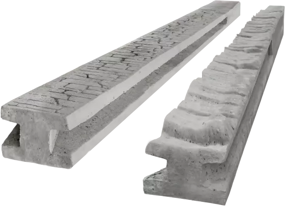 Betonový sloupek průběžný na 1,5 m plot (220 cm) vzorovaný oboustranný - šedá