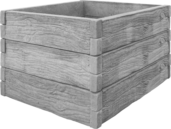 Betonový vyvýšený záhon - 1 x 1 m - dřevo