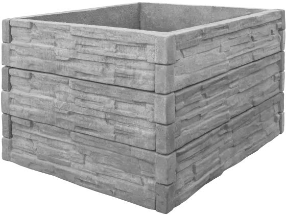 Betonový vyvýšený záhon - 1 x 1 m - štípaný kámen