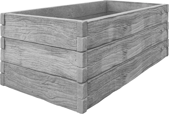 Betonový vyvýšený záhon - 1 x 2 m - dřevo