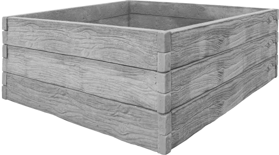 Betonový vyvýšený záhon - 2 x 2 m - dřevo